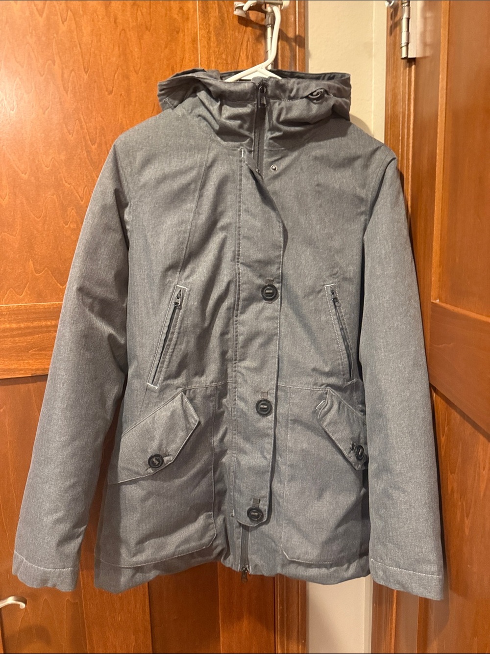 The North Face Women's Medium Gray Hooded Winter Jacket